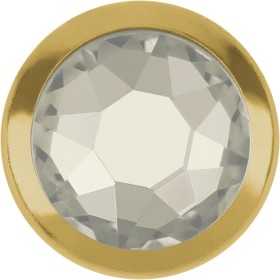 2434-Swarovski Elements 2078/H Silver ShadeS-Foiled Hotfix SS34 7mm GR-Gold Ring
