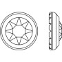 2436-Swarovski Elements 2078/H Crystal Silver Shade Foiled Hotfix SS34 7mm SR-Silver Ring