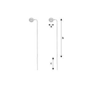 G1651-Cercei lantisor de 51mm cu biluta de 5mm-1buc G1651-Cercei lantisor de 51mm cu biluta de 5mm-1buc