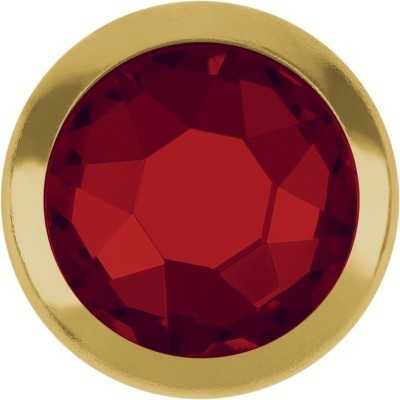 2430-Swarovski Elements 2078/H Light Siam S-Foiled Hotfix SS34 7mm GR Gold Ring