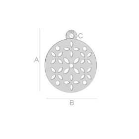 G1679-Charm banut argint 925 perforat 15MM