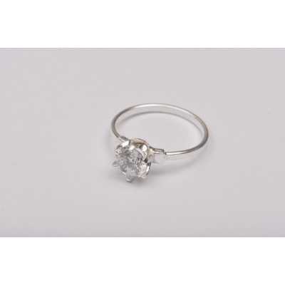 G1711- Inel Logodna de argint 925 cu cristal de 6MM, diametru 16.70MM