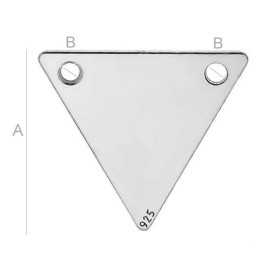 G1798 N Charm triunghi din argint cu 2 gauri 15mm 0.4mm-1 BUC