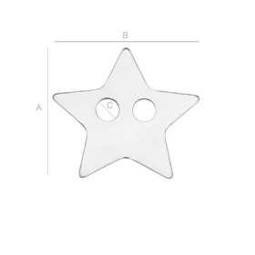 G1799- Charm steluta cu 2 gauri 11.70MM - 1 buc