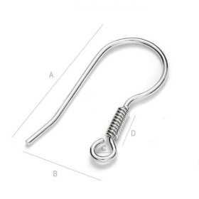 G0045-Tortita argint cu arc pentru cercei 18x10mm Light