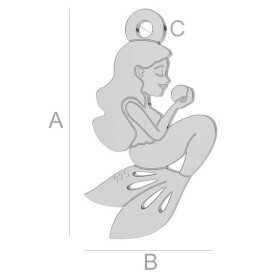 G0960-Charm Sirena Argint 925-16.50MM-1buc