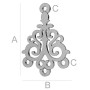 G0275-Chandelier argint 925 18x12mm 1 buc