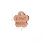 G0868-Charm floare inscriptionata "hand made" 8x8mm-1buc