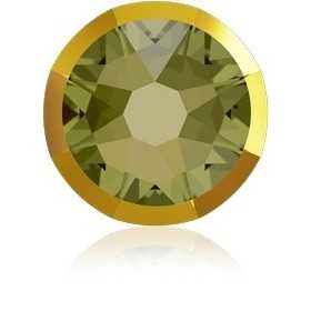 P3531-Swarovski Elements 2088/I Khaki Dorado Z Foiled 7mm-1buc