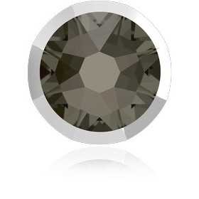 P3537-Swarovski Elements 2088/I Black Diamond Light Crome Z Foiled 7mm-1buc