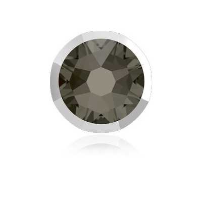 P3537-Swarovski Elements 2088/I Black Diamond Light Crome Z Foiled 7mm-1buc