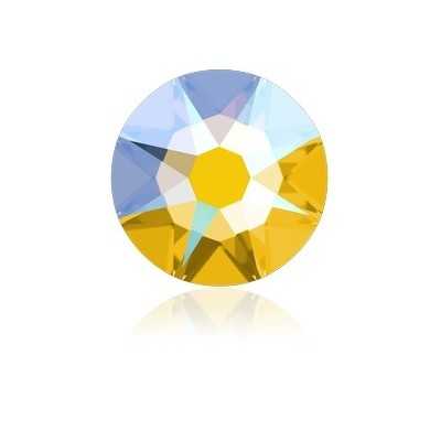 P3525-Swarovki Elements 2088 Light Topaz Shimmer Foiled 6.50mm-1buc