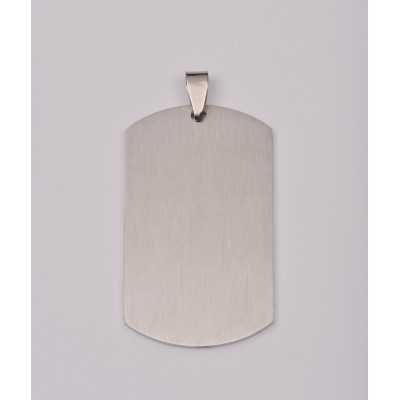 C030-Dog Tag INOX 24x43mm cu agatatoare-1buc