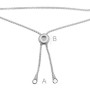 G1909-Baza colier reglabil Argint 925 cu loc pentru crystal xirius PP18-1buc
