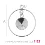 G1910-Baza pandant Argint 925 pentru Swarovski Elements 1122 11MM-1buc