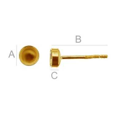 G0102-Tija pentru ceralun diametrul de 4mm bordura de 1.8mm-1buc