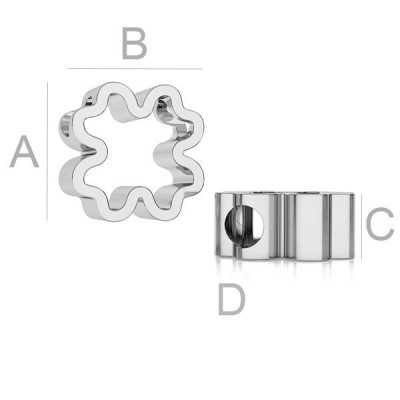 Charm trifoi cu patru foi argint 925, 10,5 mm, 1 buc G0184