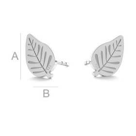 G0277-PERECHE de tije cercei argint 925 Frunze 9.60x5.80MM-PERECHE G0277-Tije cercei agint 925 Frunze 9.60x5.80MM-PERECHE