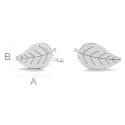 G0377-Tije cercei argint 925 Frunze 9.60x5.80MM-PERECHE