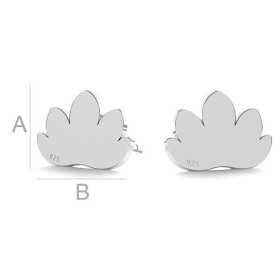 G0463-Tije cercei argint 925 Floare de lotus 10x7MM-1 buc