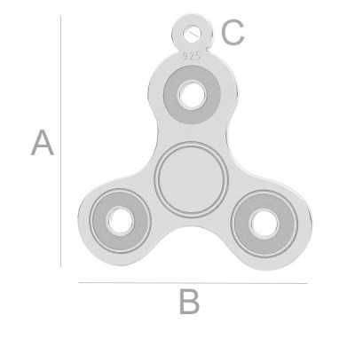 Charm argint 925 fidget spinner 17.4mm G0667