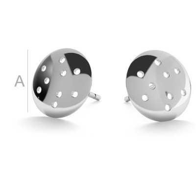Bază cercel pentru Swarovski Bicone 9 mm, argint 925, 1 buc G0464
