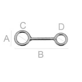 G0682-Element de legatura Argint 925 cu doua bucle 12.50MM-1buc G0682-Element de legatura Argint 925 cu doua bucle 12.50MM-1buc