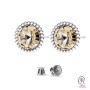 G0948-Tija Argint 925 cu bordura decorativa pentru Swarovski Rivoli 1122 SS39 8MM-1buc