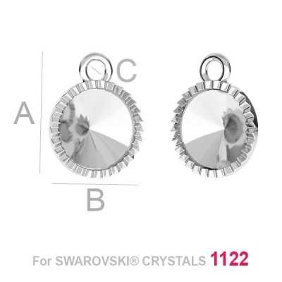 Baza pandant Argint 925 cu bordura pentru Swarovski Rivoli