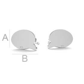 G1919-PERECHE de tije cercei argint 925 Comics Cloud 6.30x9.50MM G0645-Tije cercei argint 925 Comics Cloud 7x9MM-PERECHE