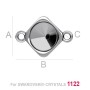 G1929-Link argint 925 pentru Swarovski 1122 Rivoli 8MM-1buc