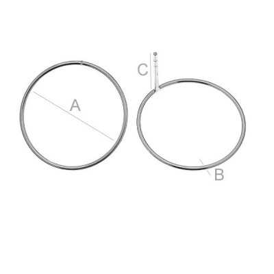 G1931-Tije cu cerc din argint diametru 12.5MM, grosime 1.5MM-1buc