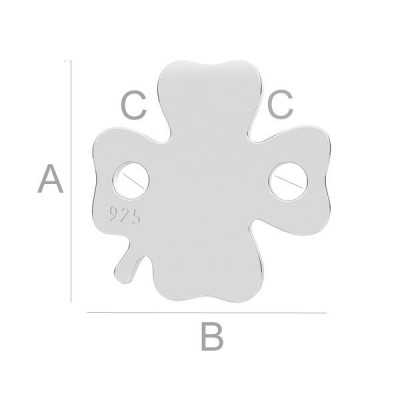 G1934-Link Trifoi Argint 925 11,10MM, 0.33MM grosime-1 buc