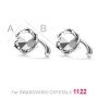 G1953-Tija floare argint 925 pentru Swarovski 1122 Rivoli 6MM