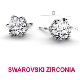 G1969-Tija cercei argint 925 cu Cristal Swarovski de 6MM-1buc G1969-Tija cercei argint 925 cu piatra Swarovski de 6MM-1buc