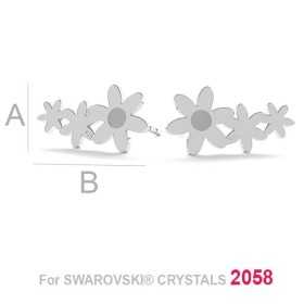 G1970-N-Cercei argint 925 Floricele cu loc pentru cristal Swarovski 2058 SS7-Pereche G1970-Cercei argint 925 Floricele cu loc pentru cristal Swarovski 2058 SS7-Pereche