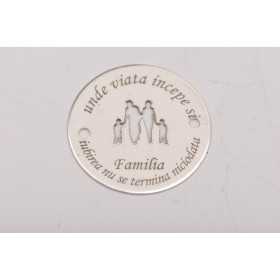 LASER-CUT-028-Link rotund din argint 925 diametru 16.5mm decupat model parinti cu 2 baieti si text circular Catalog Produse