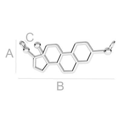 G1974-Link Argint 925 formula chimica Estrogen 33MM