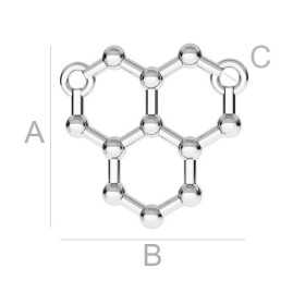 G1976-Link Argint 925 formula chimica Gheata 17x17.90MM
