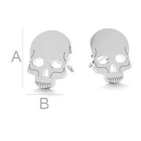 G1984-G-Tija argint 925 Craniu 10MM-1buc G1984-Tija cercei argint 925 Craniu 10MM-1buc