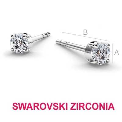 G1987-Tija cercei argint 925 cu piatra Swarovski de 3MM-1buc