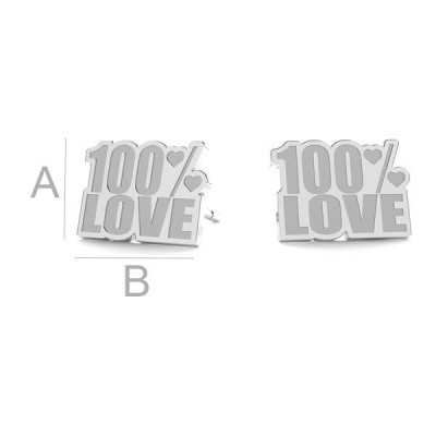 G1989-Tija cercei argint 925 100% LOVE 10MM-1buc