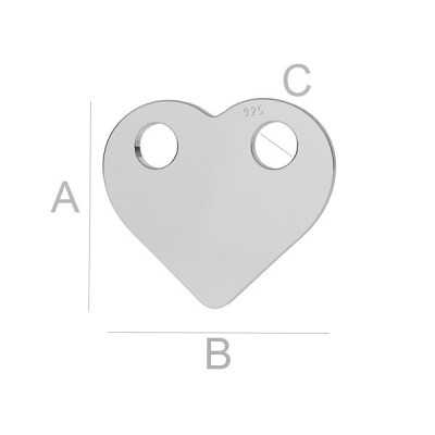 G2000-Charm/Link Inimioara Argint 925 12.80MM 1 buc