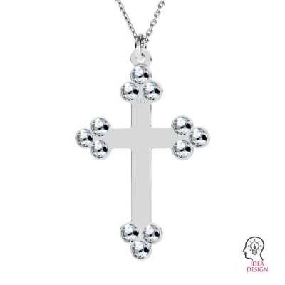 G2004-Charm Cruciulita 28MM argint 925 cu loc pentru 12 cristale 2058 ss7