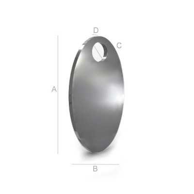 G0182-Charm Oval Argint 925 11.90MM gaura 1.8MM grosime 0.50MM