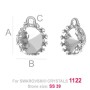 G1673-Baza argint 925 Coroana pentru Swarovski 1122 8MM-1buc