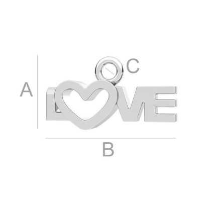 G0529-Charm LOVE argint 925 15.50MM-1buc