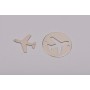 E0154-N-Banut 16.5mm decupat in forma de avion + charm avion