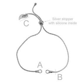 G2011-Bratara reglabila pentru link-uri argint 925 1.2mm grosime-1buc