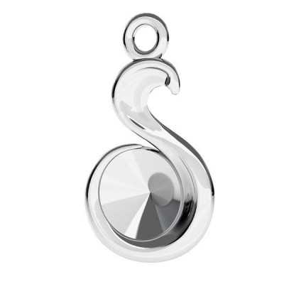 G2033-Baza pandant Sarpe argint 925 pentru Swarovski Rivoli 1122 6MM-1buc